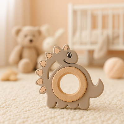 Anneau De Dentition Réfrigéré Bébé | Dino™ beige