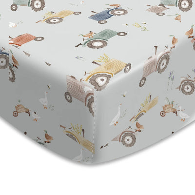 Drap housse bebe Dessins animés | HappyFit™ – Tracteurs