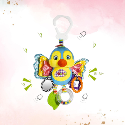 Hochet pour bebe-|BabyPlush|-Oiseau-sons doux