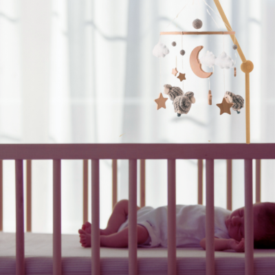 Mobile lit bébé | Moutons gris-Calmant