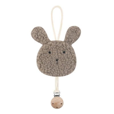 Attache sucette-|BabyPlush|-Pendentif lapin gris
