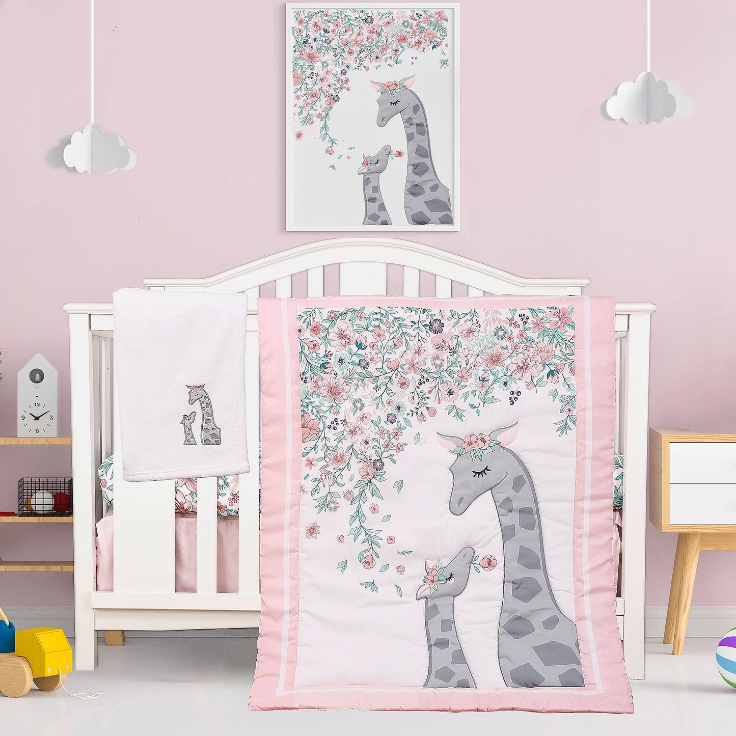 4 pièces nouveau-né bébé enfant en bas âge berceau ensemble de literie bébé lit juegos de cama de bebé (déguette drap-housse berceau jupe couverture)