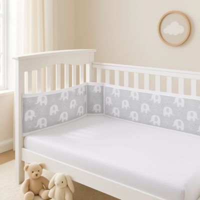 Tour de lit respirant maillé | Éléphant 2 pièces décoratives