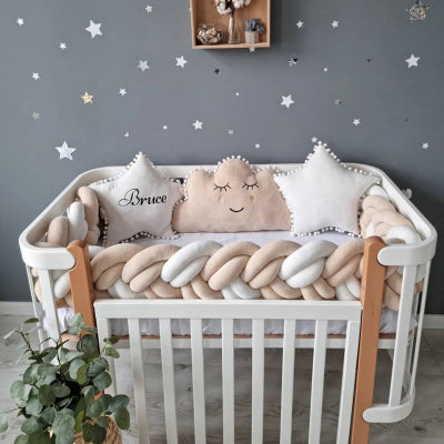 Tresse de lit bébé-|TourDeLit|-Blanche et Rose