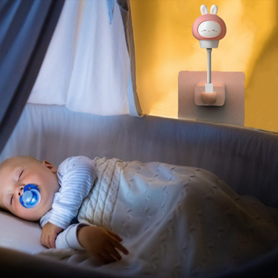Veilleuse Murale Bébé Lapin LED Télécommande personnalisable