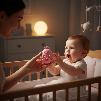 anneau de dention creux - poussin rose