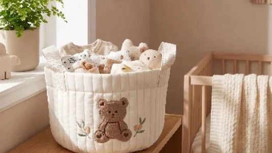 Panier matelassé petit ours - La pouponnette