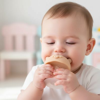 Anneau De Dentition Réfrigéré Silicone Bébé | Champignon soulageant