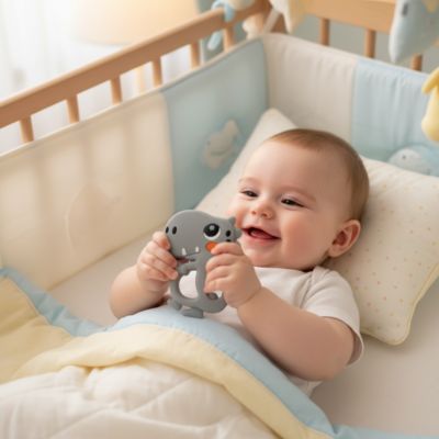 Anneau De Dentition Réfrigérant Silicone | Bébé T-Rex ludique