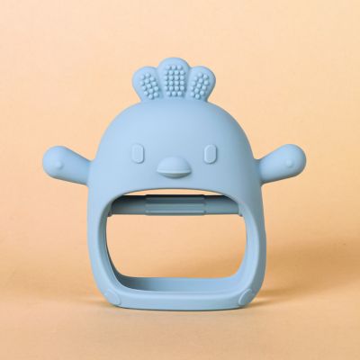 Anneau de Dentition Bébé Silicone | Gant d'Amour™ Poule bleu