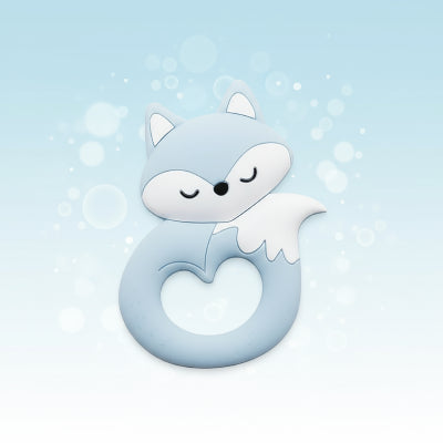 Anneau de Dentition Bébé Silicone Sans BPA | Renard bleu