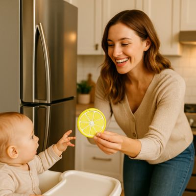 Anneau de Dentition Réfrigérant Silicone | TutiFruiti lime sécuritaire
