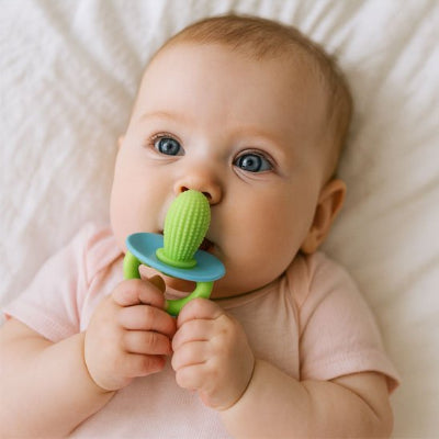 Anneau de dentition bébé silicone | Cactus ergonomique