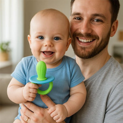 Anneau de dentition bébé silicone | Cactus stimulant