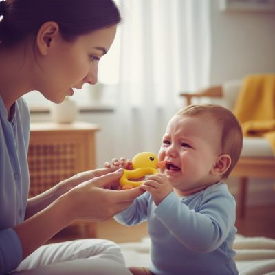 Anneau de dentition bébé silicone | Ducky™ apaisant
