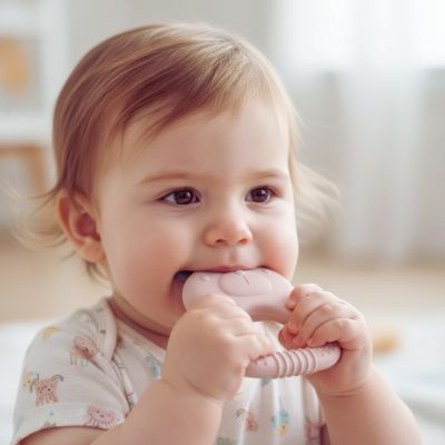 Anneau de dentition réfrigérant ourson en silicone |Teddy™ apaisant