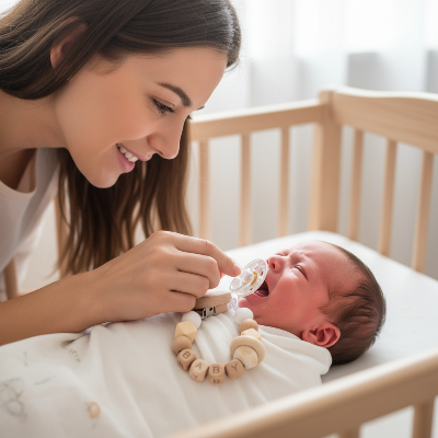 Attache Sucette Personnalisée Bois Colorée animal | PureBaby™ réconfortante