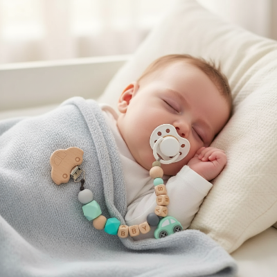 Attache Sucette Personnalisée Voiture Bois Garçon | PureBaby™ pratique