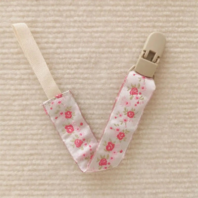 Attache sucette-|EthnicStyle|-Petites fleurs-rose