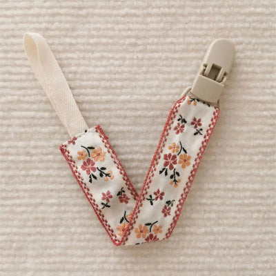 Attache sucette-|EthnicStyle|-Petites fleurs-rouge
