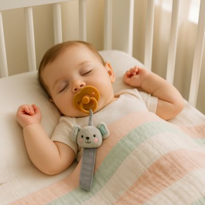 Attache sucette ruban tétine | Éléphant Dodu nuits paisibles