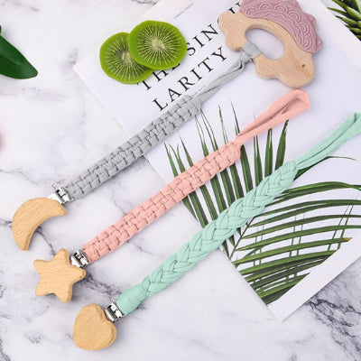 Attache tétine pendentif lune étoile cœur | BébéSécure™ sécurisant