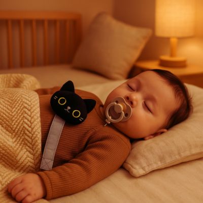 Attache tétine ruban Denim | BabyCatDog™ confortable