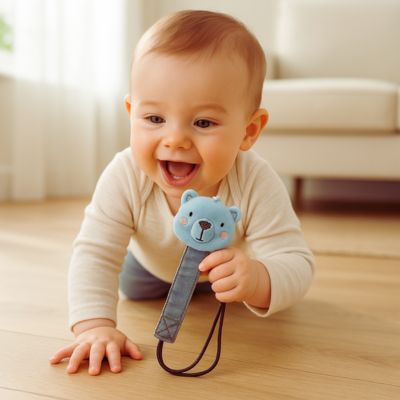 Attache tétine ruban Denim | BabyCatDog™ stylée