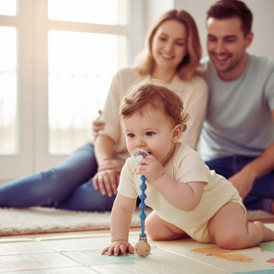 Attache tétine silicone boulier texturé | BubbleBall™ évolutif