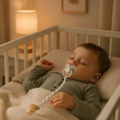 Attache tétine silicone chaînette | Petit Ours réconfortant