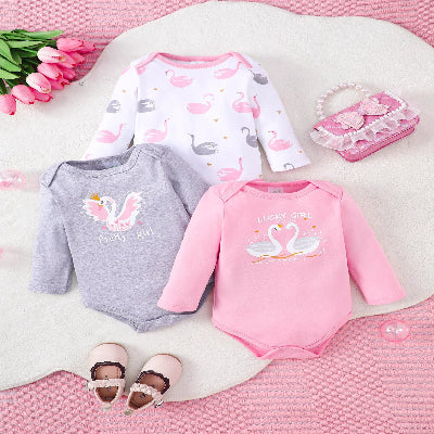 Body bebe manche longue-|LaBarboteuse|-Cygnes
