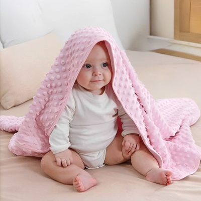 Couverture bébé pastel | BubbleBlanket™ – Relief bulles roses