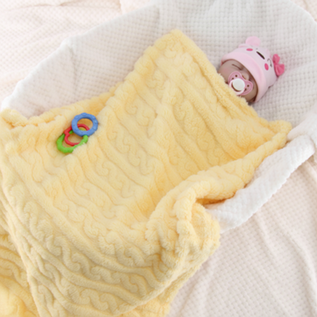 Couverture bebe polaire en taffetas | Petit Nuage – Doux confort jaune