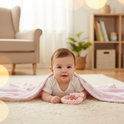Couverture bebe polaire Éléphant rose | BoréaleBlanket™ – Objet transitionnel 