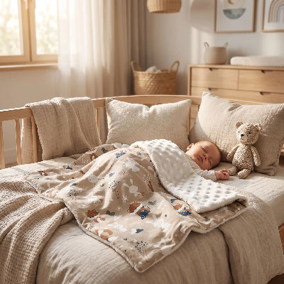 Couverture emmaillotage bébé Renard beige | La Libertine™ – Cocon douceur 