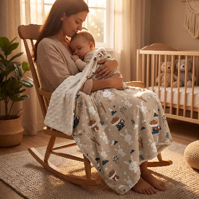 Couverture emmaillotage bébé Renard beige | La Libertine™ – Confort avec maman
