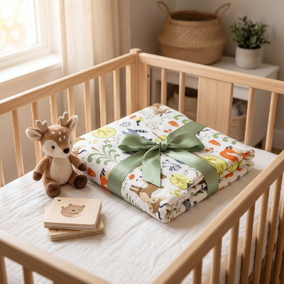 Couverture emmaillotage bébé Renard blanc | La Libertine™ – Cadeau parfait