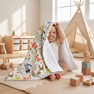 Couverture emmaillotage bébé Renard blanc | La Libertine™ – Polyvalence en garderie