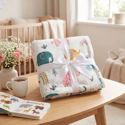 Couverture emmaillotage bébé Éléphant | La Libertine™ – Cadeau parfait