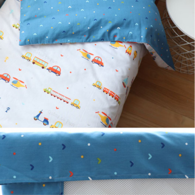 Literie bebe ensemble 3 pièces Véhicule en folie Drap contour
