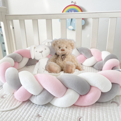 Tresse de lit bébé | SerpentinTressé™ Marshmallow 2m rose