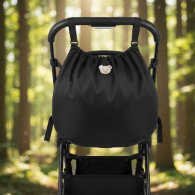 Sac organisateur de poussette | MomieBag™ – Broderie tête d'ourson en peluche