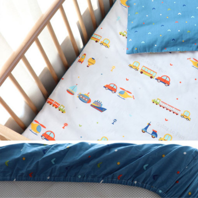 Literie bebe ensemble 3 pièces Véhicule en folie Housse de couette