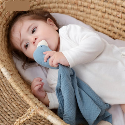 Doudou pour bébé apaisant en gaze de coton bio doux