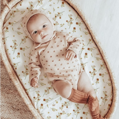 Drap-housse pour bébé naissant couffin - Gaze de coton imprimé stimulant