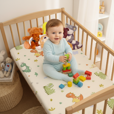 Drap-housse pour bebe Petit Jurassique | PremierLit™ – Pratique