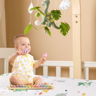 Drap housse bebe Petits Dinos | FitBed™ - Polyvalent