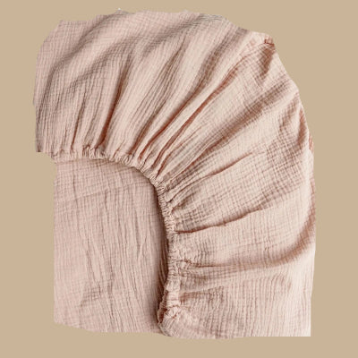 Drap housse berceau gaze coton | BébéConfort™ – rose pâle
