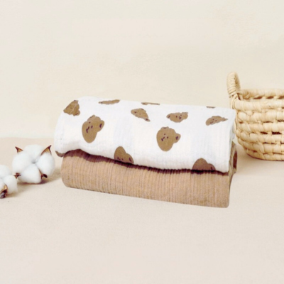 Drap housse pour bébé respirant pour couffin Gaze de coton | 2 Pièces apaisant