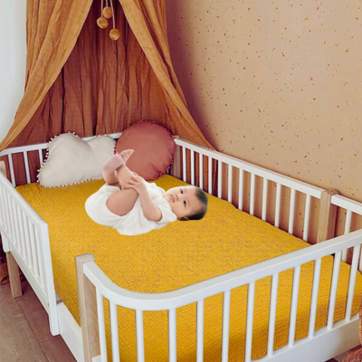 Drap housse pour bebe en coton mousseline uni confortable